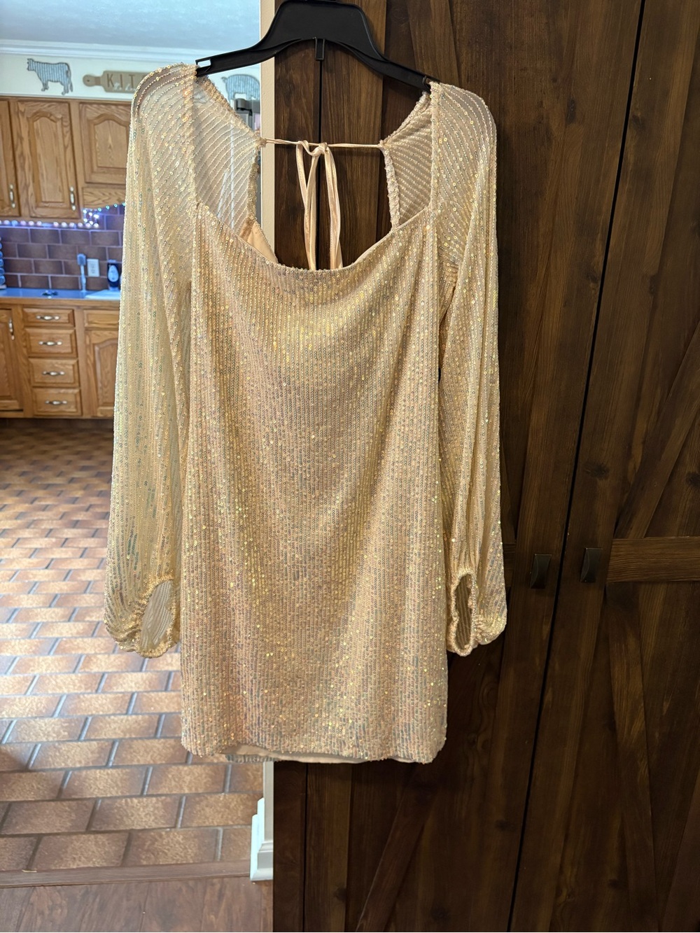 Speechless Sequin Tunic in Champagne Gold/ worn once